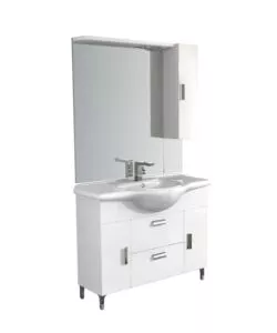 Mobile bagno bianco con lavabo 'rovereto 100', 100x33,5x190 cm